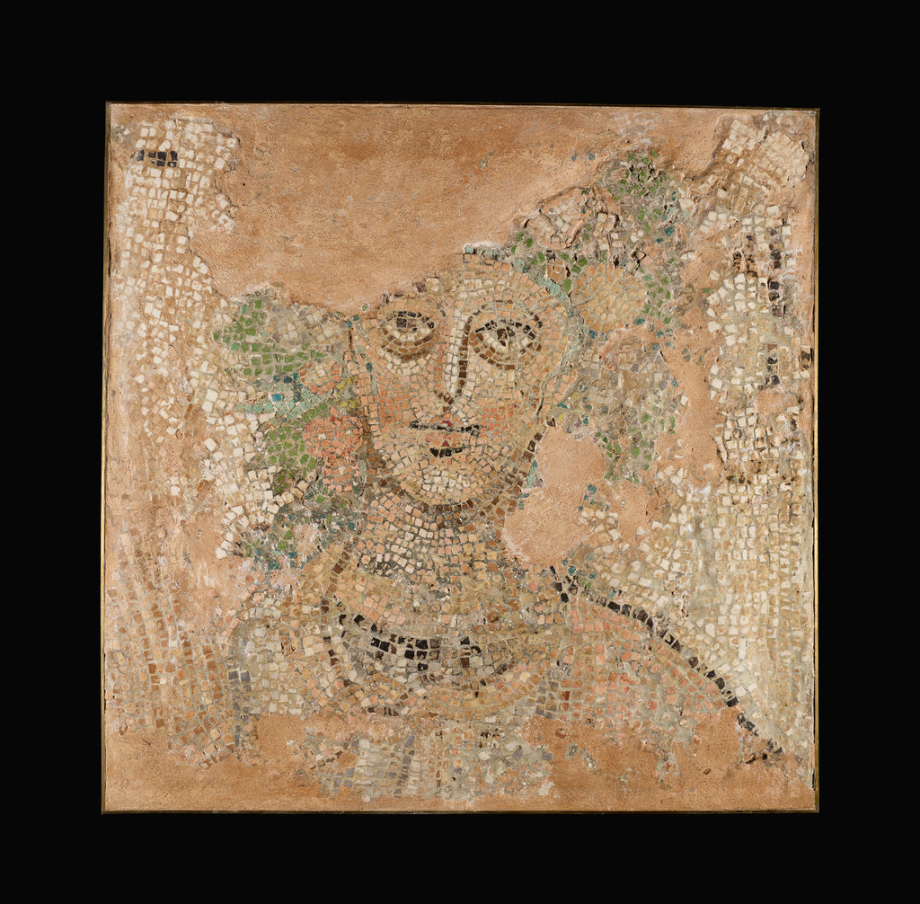 Unknown:Fragment of a Mosaic Floor with Head of a Season, Poster Print Wall Art