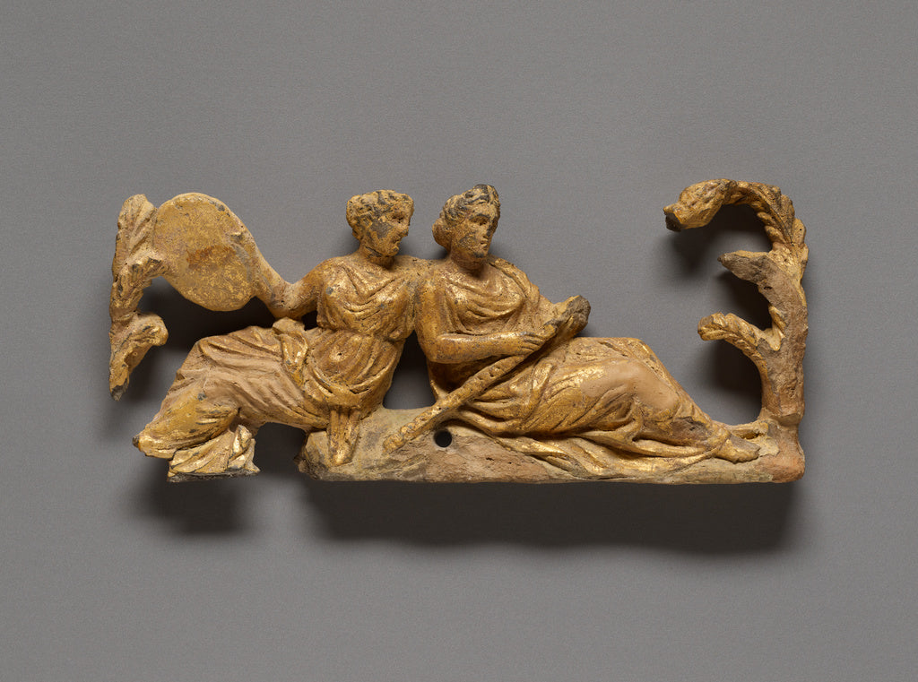 Unknown:Relief with Two Maenads, Poster Print Wall Art