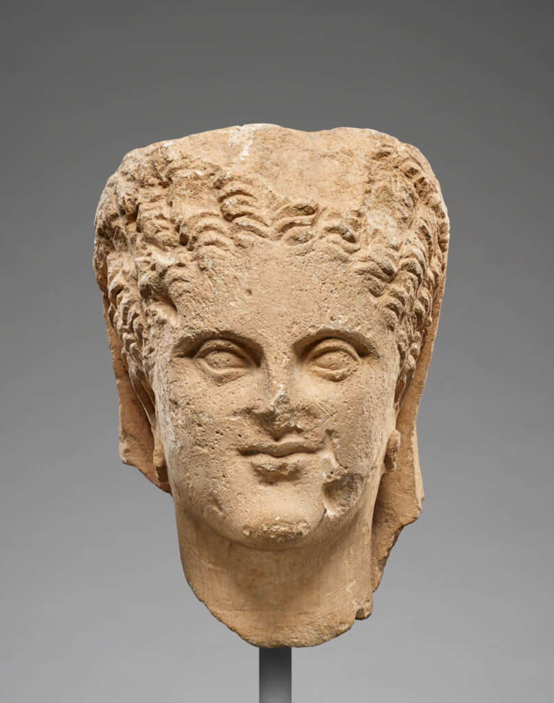 Unknown:Portrait Head of a Female Figure, Poster Print Wall Art