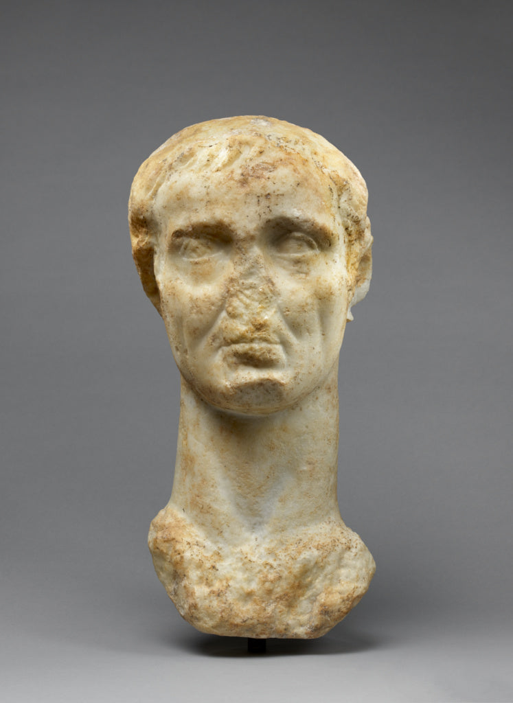 Unknown:Colossal Head of Gaius Julius Caesar Worked for Inse, Poster Print Wall Art