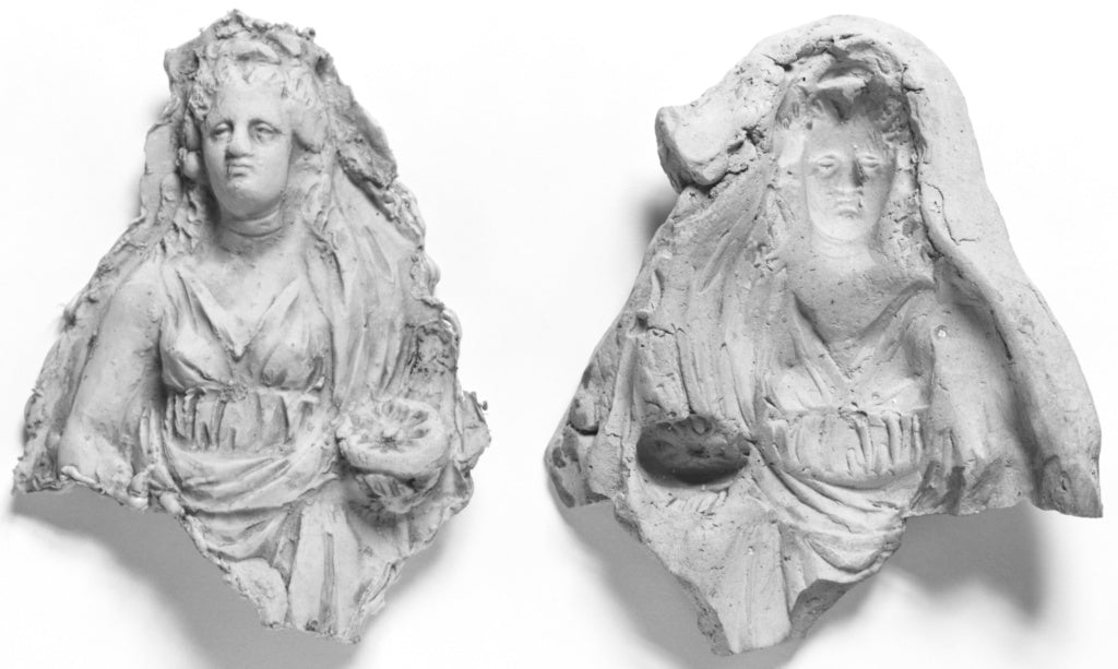 Unknown:Mold of a Woman Holding a Phiale, Poster Print Wall Art