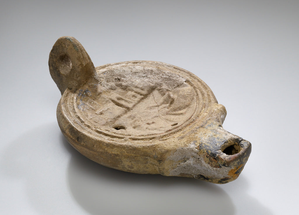 Unknown:Oil Lamp with a Representation of the Port of Alexan, Poster Print Wall Art