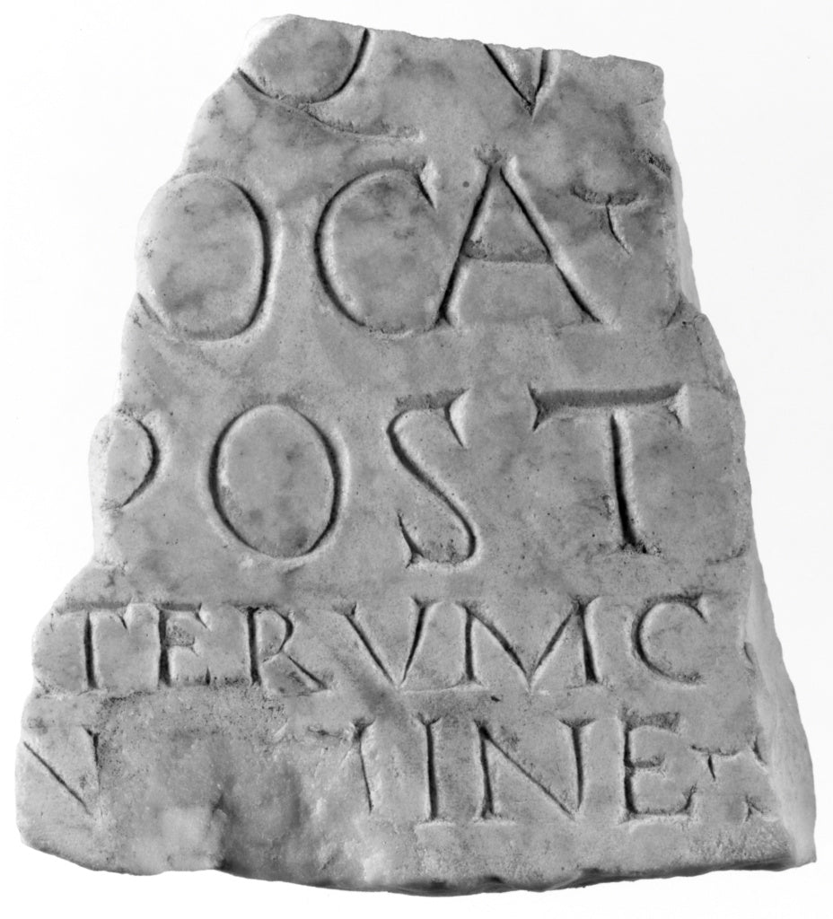 Unknown:Fragment of a Roman Funerary Inscription, Poster Print Wall Art