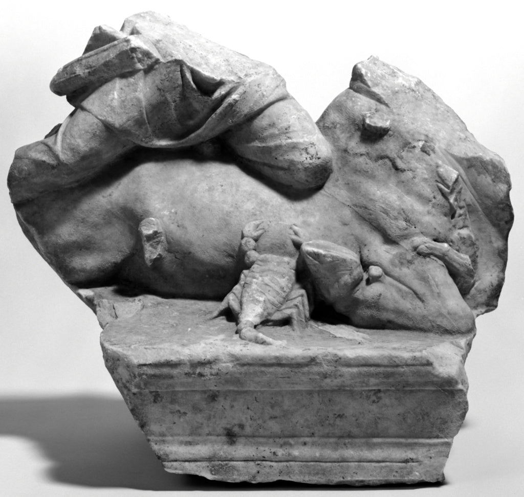 Unknown:Fragmentary Statuette of Mithras Tauroktonos, Poster Print Wall Art