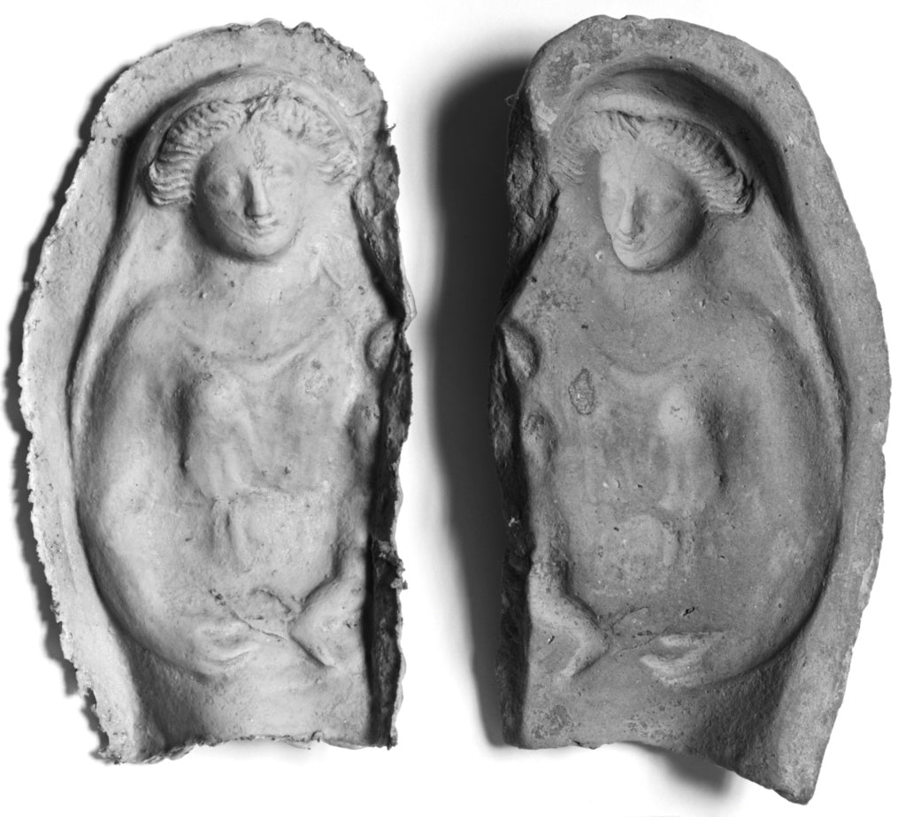 Unknown:Mold of a Female Holding a Child, Poster Print Wall Art