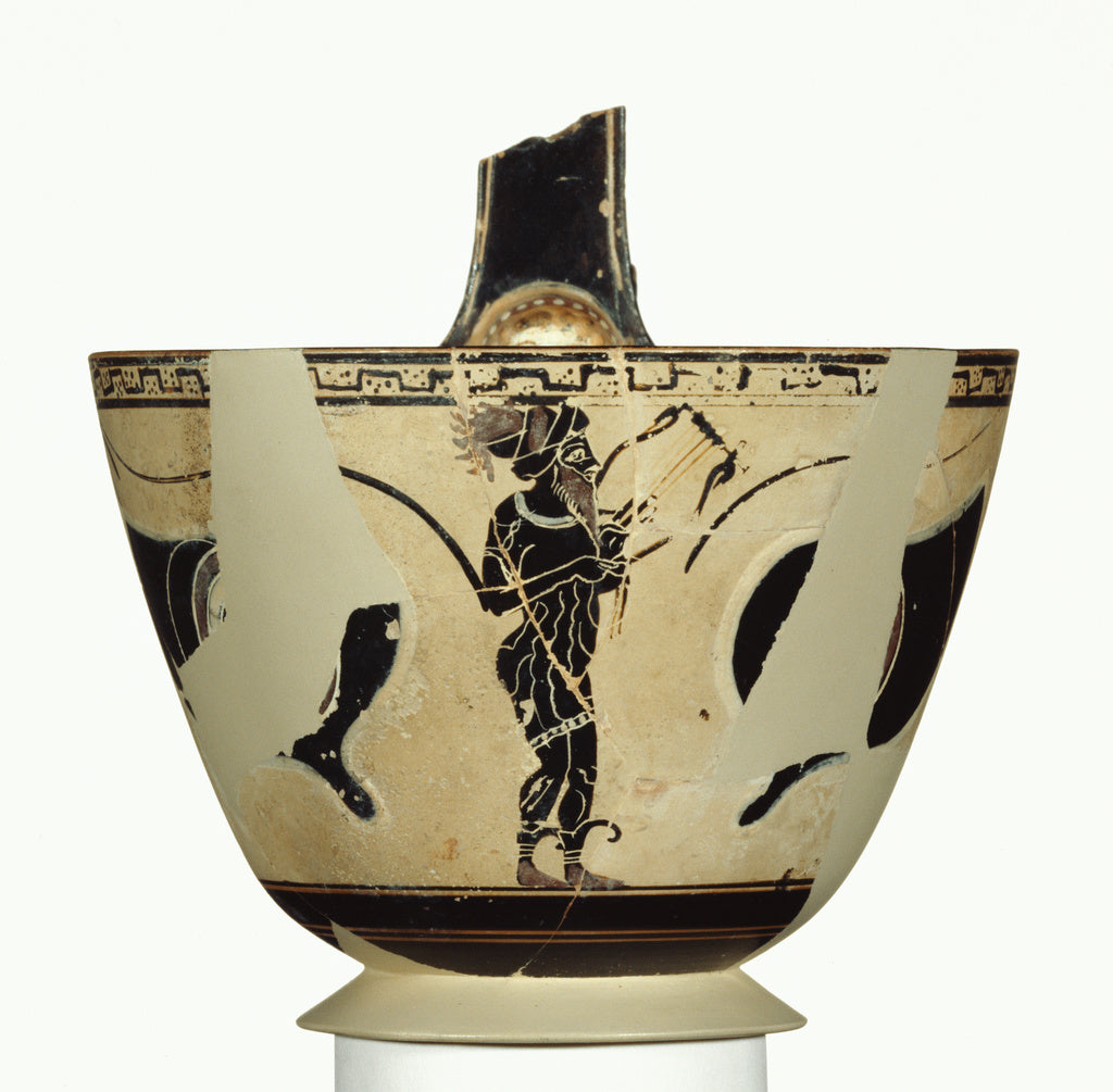 Psiax , active about 525 - 510 B.C.):White-Ground Kyathos, Poster Print Wall Art