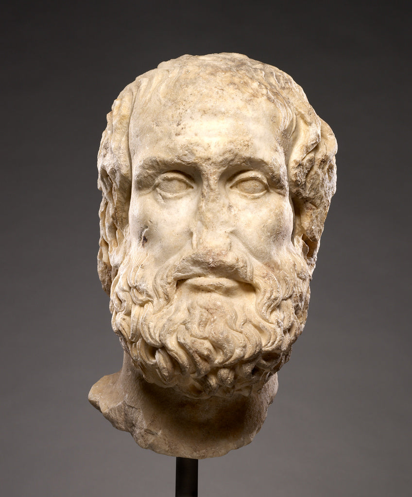 LysipposUnknown:Portrait Head of Euripides, Poster Print Wall Art