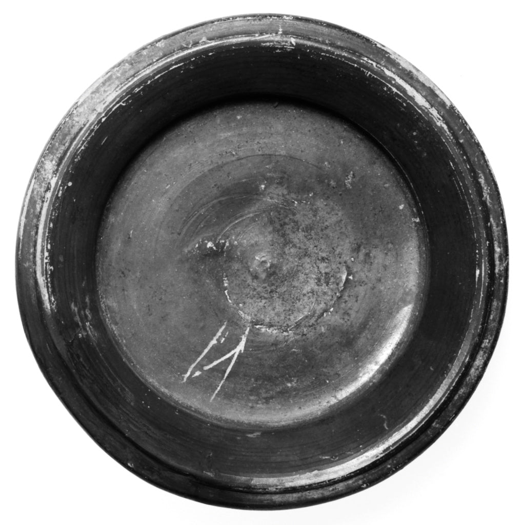Unknown:Footed Black-Glaze Bowl with Inscription, Poster Print Wall Art