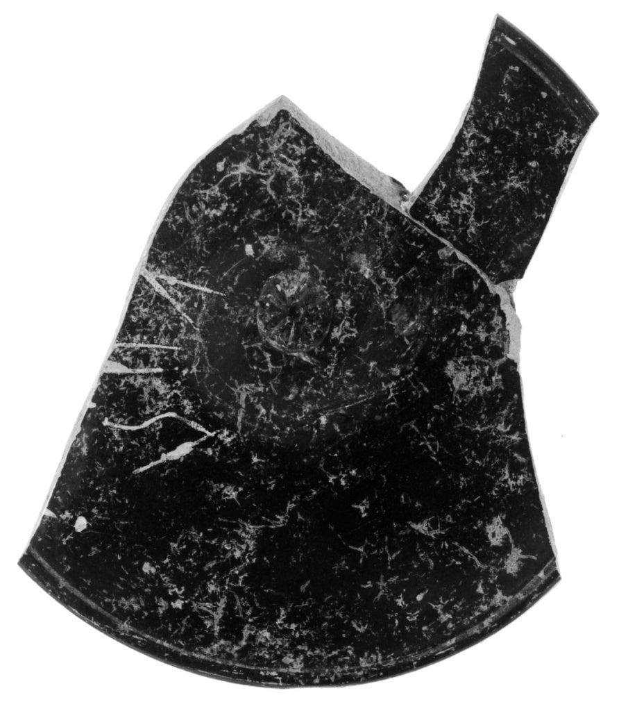 Unknown:Black-Glaze Dish with Stamped Palmette and Inscripti, Poster Print Wall Art