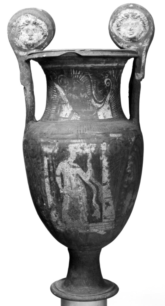 White Saccos GroupPossibly:Apulian Polychrome Amphora, Poster Print Wall Art