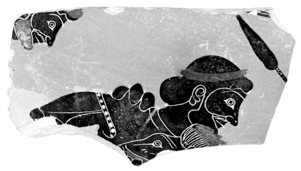Unknown Artist:One Fragment from an Attic Black-Figure Belly Amphor, Poster Print Wall Art