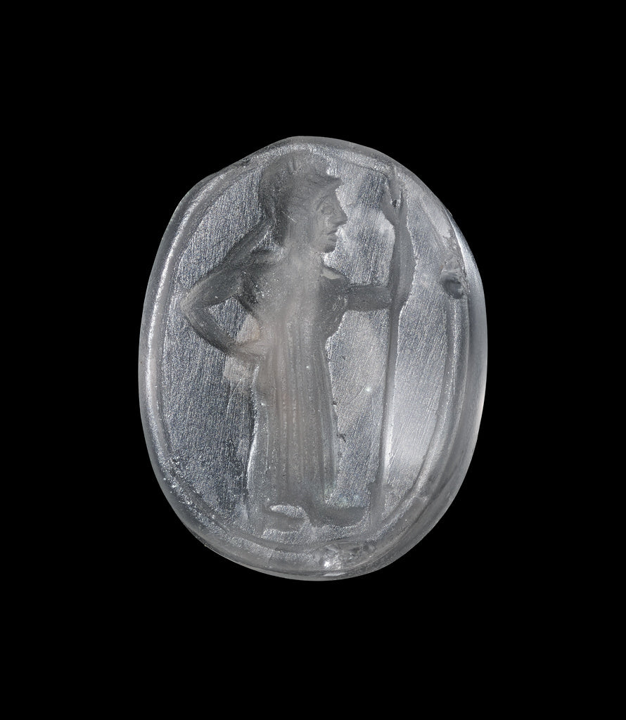 Unknown:Engraved Scaraboid with Athena, Poster Print Wall Art