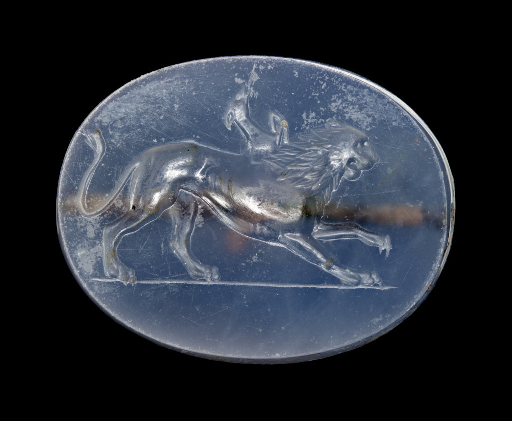 Unknown:Engraved Scaraboid with Chimaera, Poster Print Wall Art
