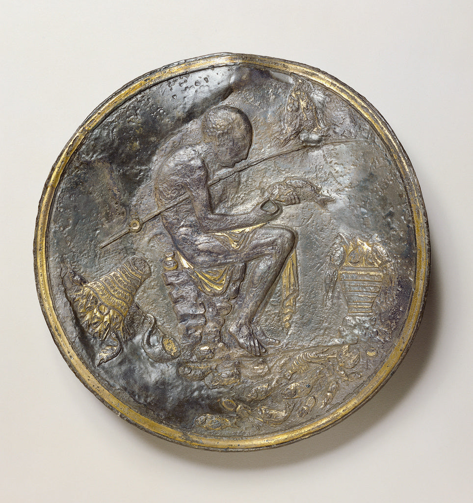 Unknown:Plate with Relief Decoration, Poster Print Wall Art