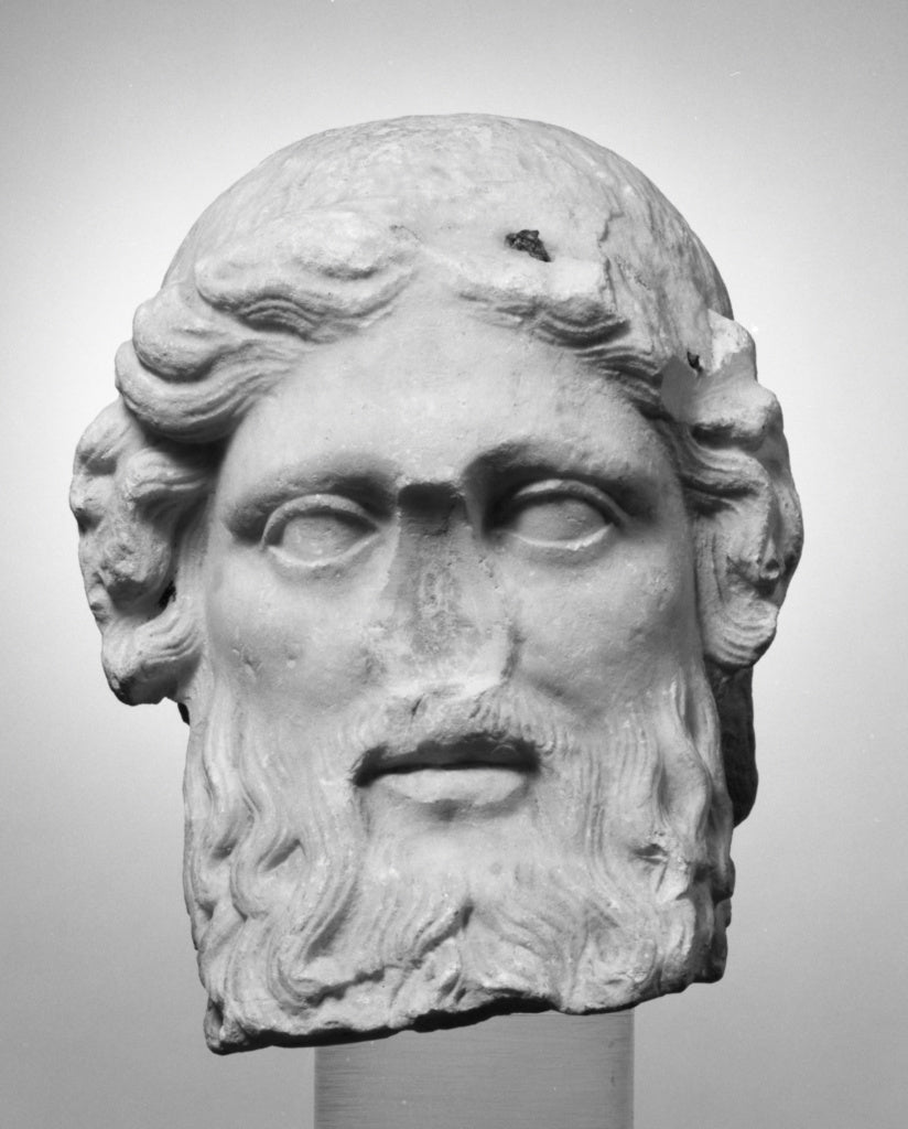 Unknown:Bearded Head from a Herm, Poster Print Wall Art