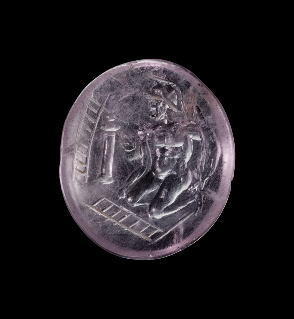 Unknown:Engraved Gem with Capaneus, Poster Print Wall Art