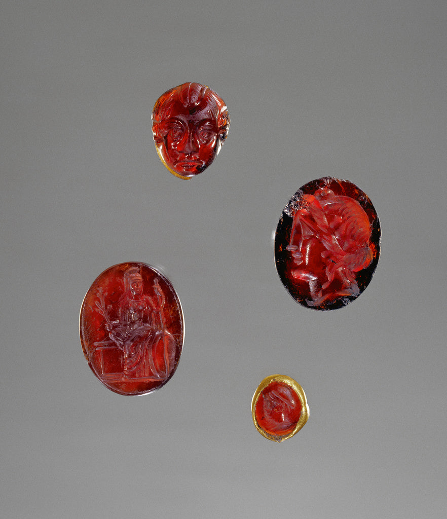 Unknown:Engraved Gem in Thin Wire Setting, Poster Print Wall Art