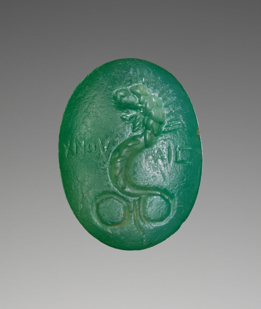 Unknown:Engraved Gem with Chnoubis, Poster Print Wall Art