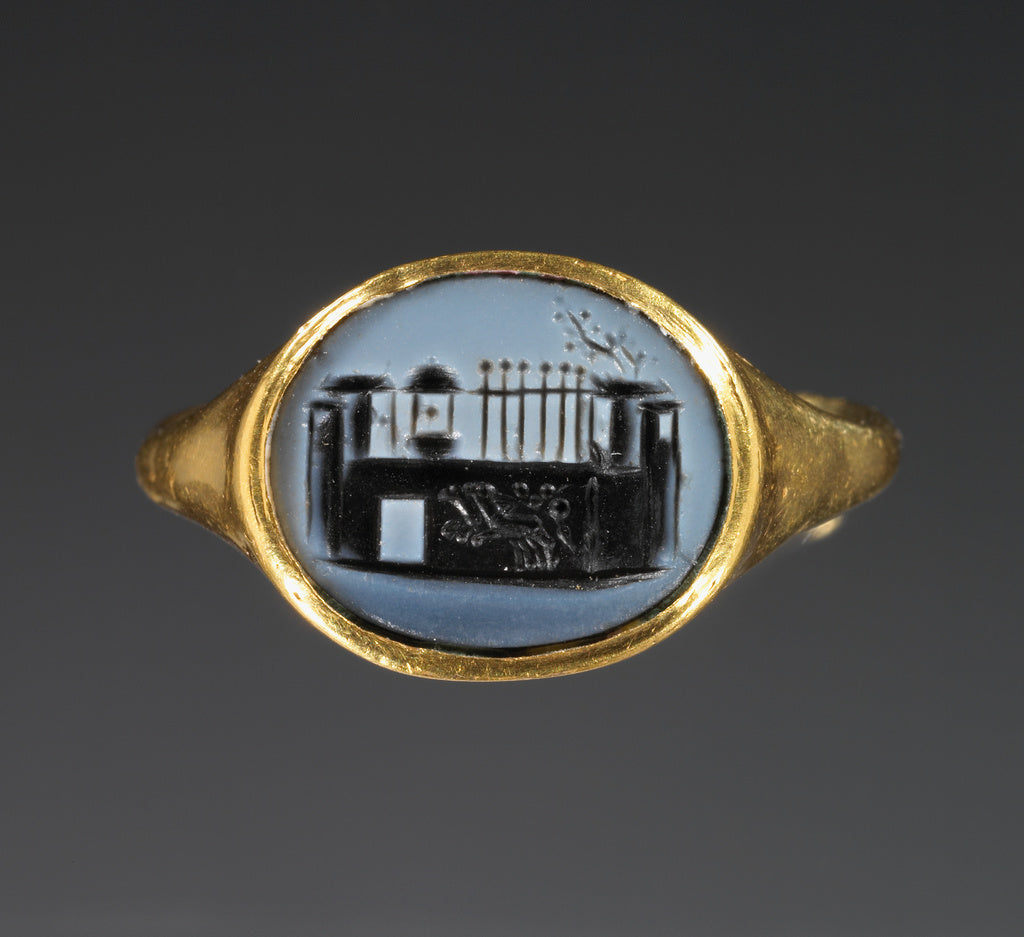 Unknown:Cameo Gem Inset Into a Hollow Ring, Poster Print Wall Art