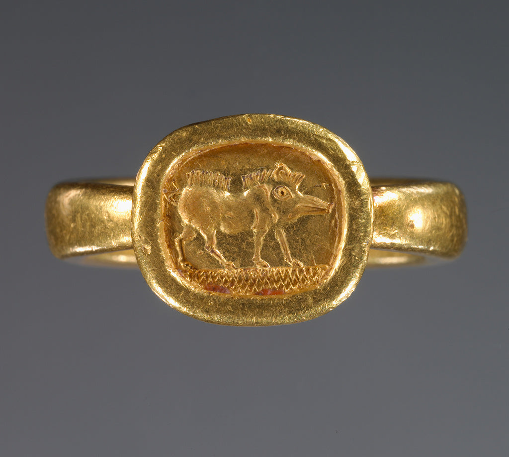 Unknown:Ring with engraved bezel, Poster Print Wall Art