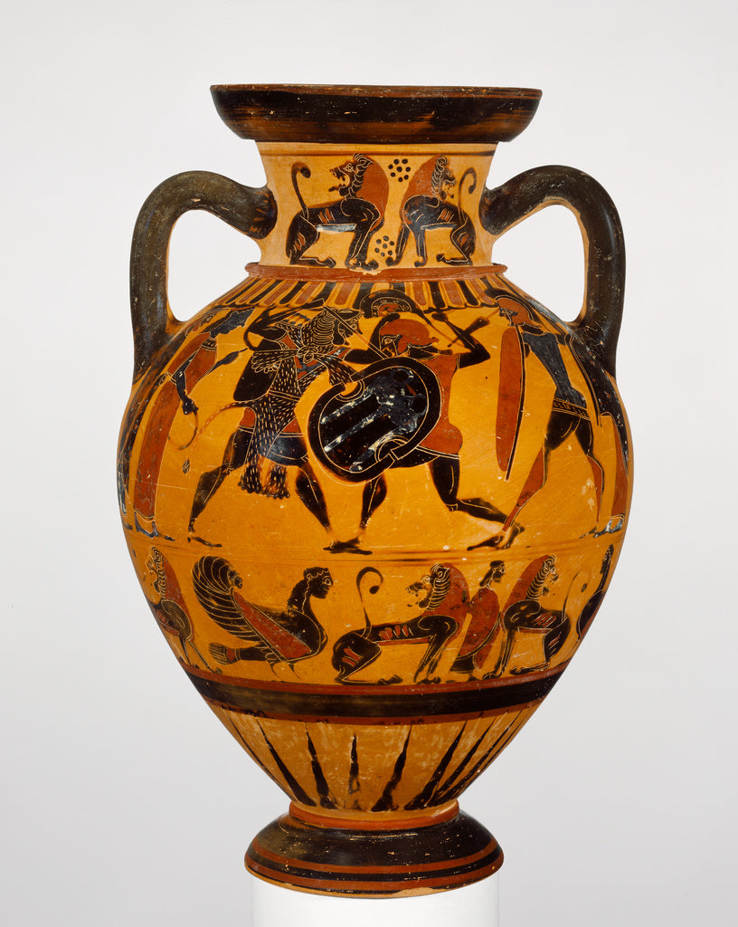 Unknown Artist:Black-Figure Neck Amphora, Poster Print Wall Art