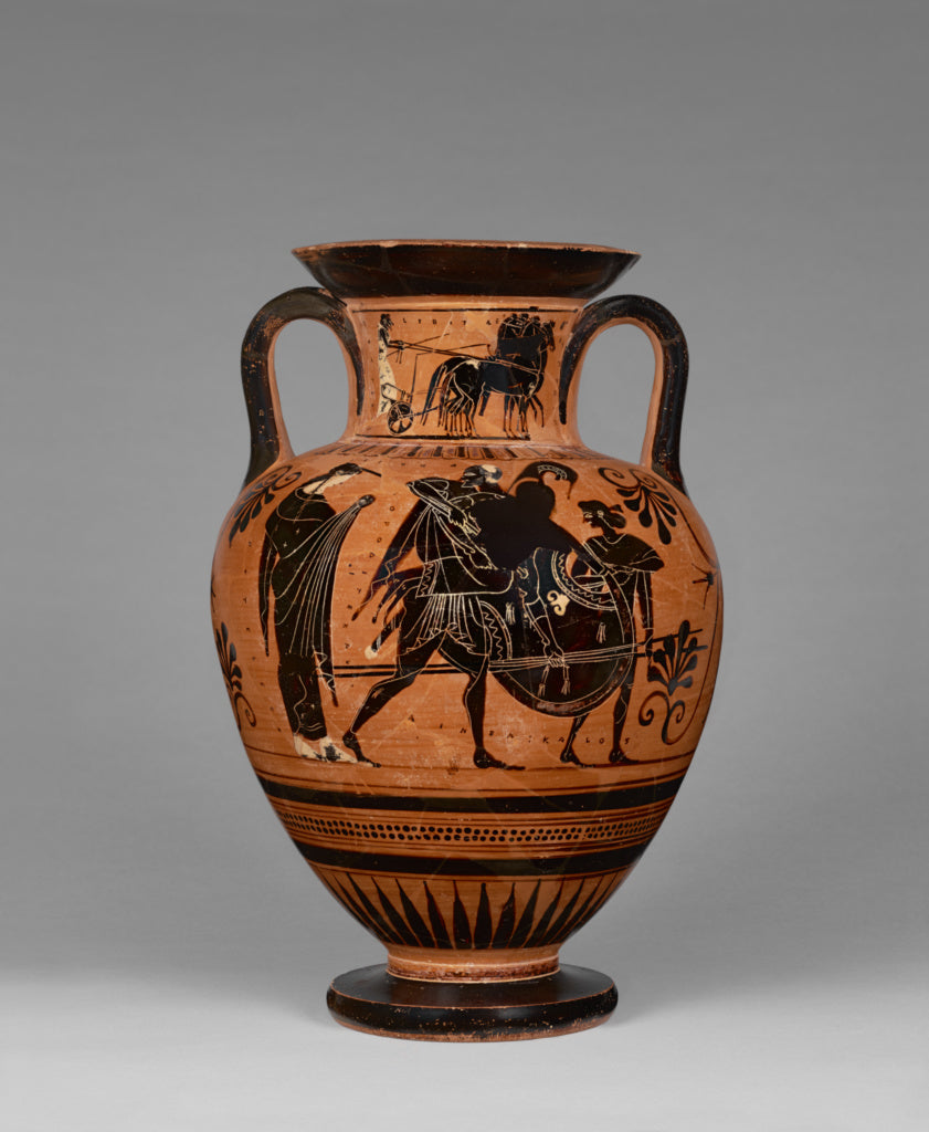 Leagros GroupAttributed to:Attic Black-Figure Neck Amphora, Poster Print Wall Art