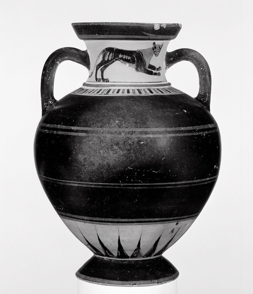 Unknown Artist:Attic Black-Figure Neck Amphora (Ovoid), Poster Print Wall Art