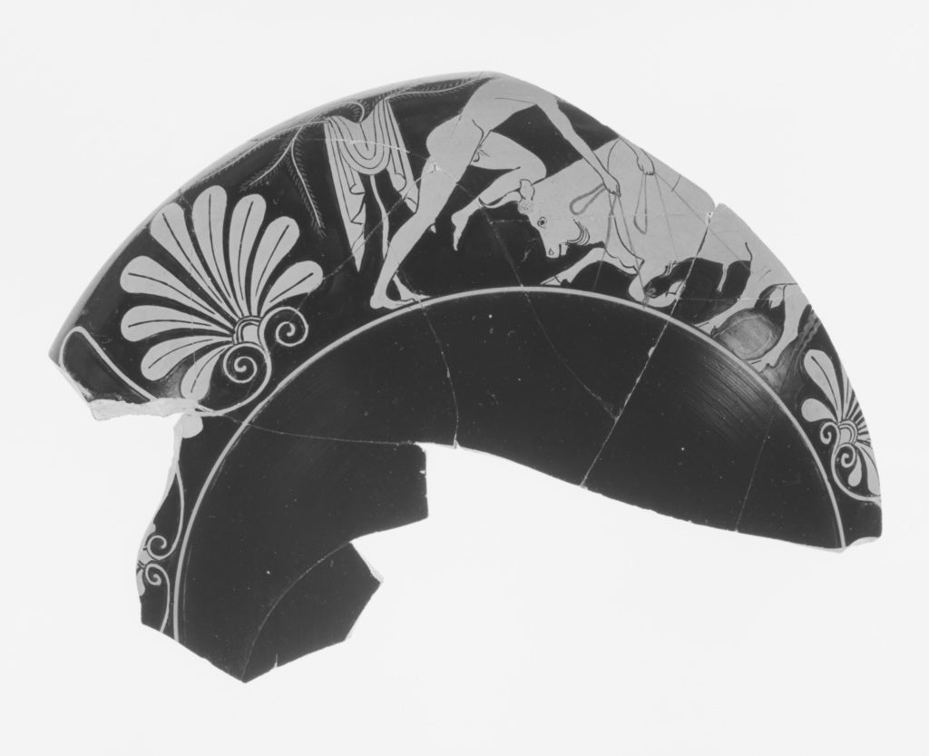 Euergides PainterAttributed to the:Attic Red-Figure Cup Frag, Poster Print Wall Art