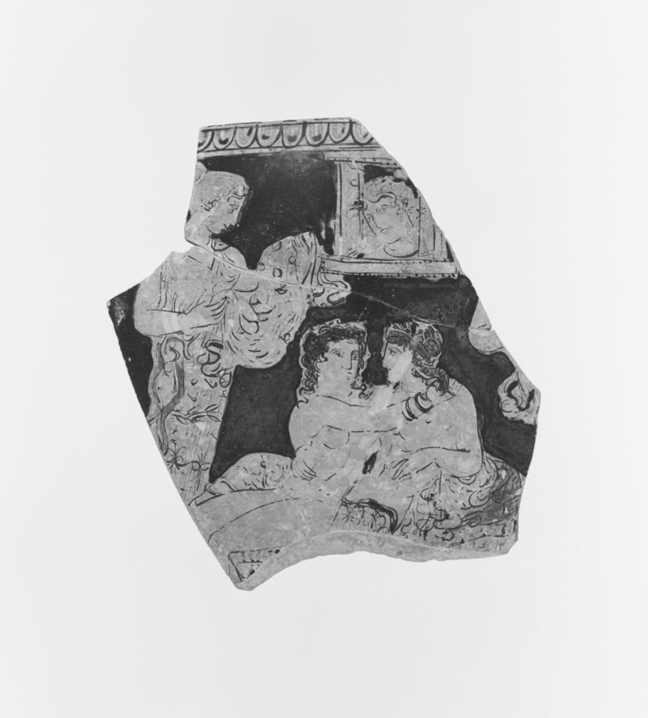 Group of Naples 3231:Apulian Red-Figure Skyphos Fragment, Poster Print Wall Art