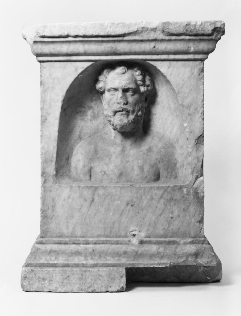 Unknown:Tomb Altar with a Male Portrait, Poster Print Wall Art