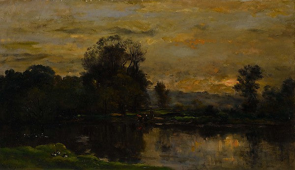 Charles-François Daubigny:Landscape with Ducks 1872-16x12"(A3) Poster
