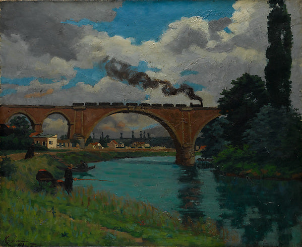 Armand Guillaumin:Railroad Bridge over the Marne at Joinvill-16x12"(A3) Poster