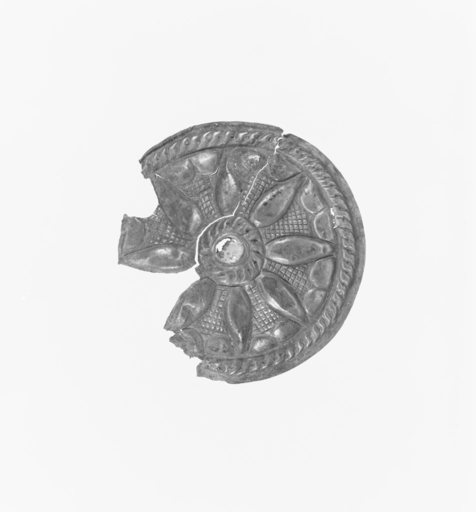 Unknown:Fragment of a Round Applique with Eight-Ponted Star, Poster Print Wall Art