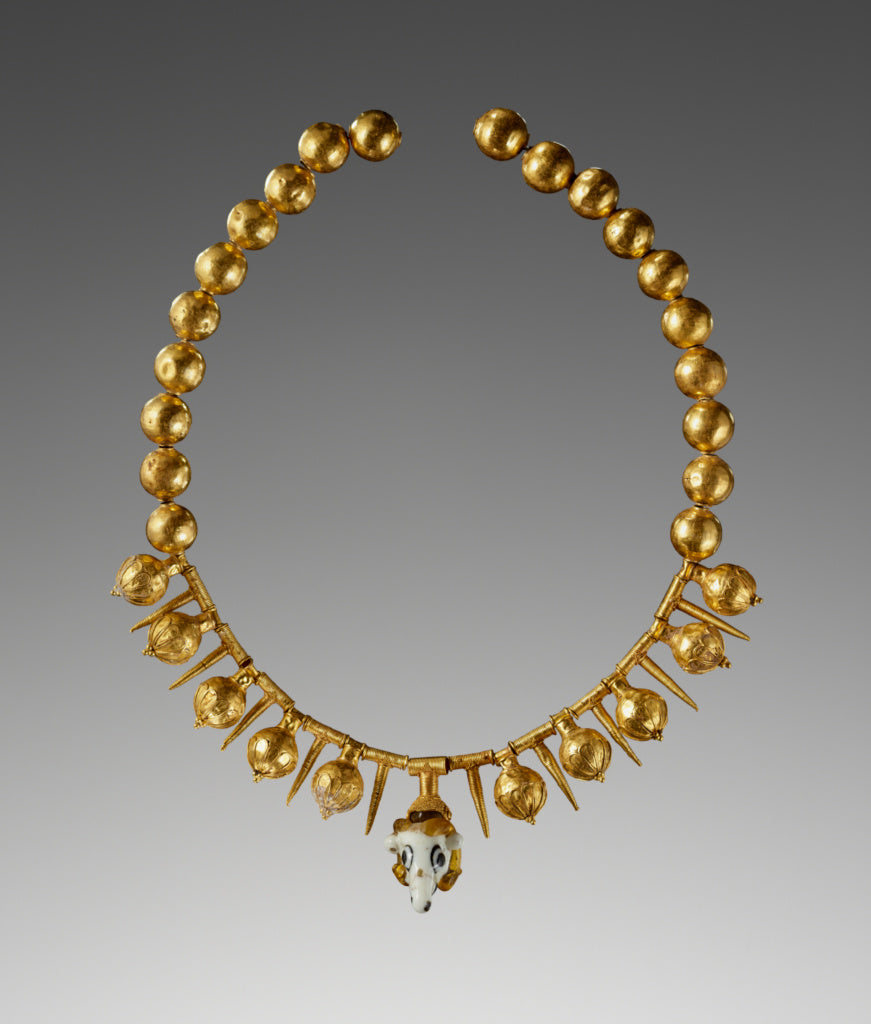 Unknown:Necklace with a Pendant Featuring a Head of a Ram, Poster Print Wall Art