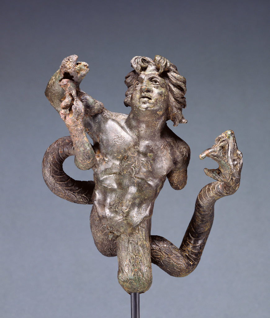 Unknown:Statuette of a Snake-legged Giant, Poster Print Wall Art