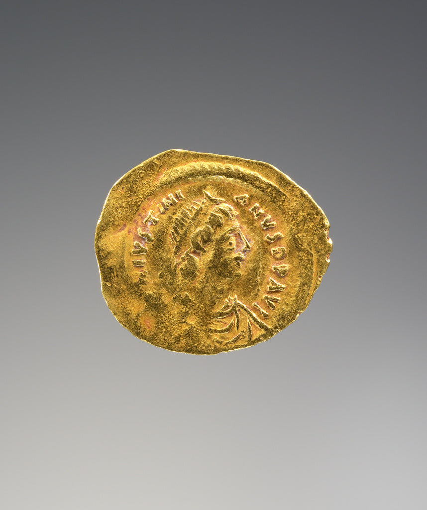 Unknown:Tremissis of Justinian I, Poster Print Wall Art