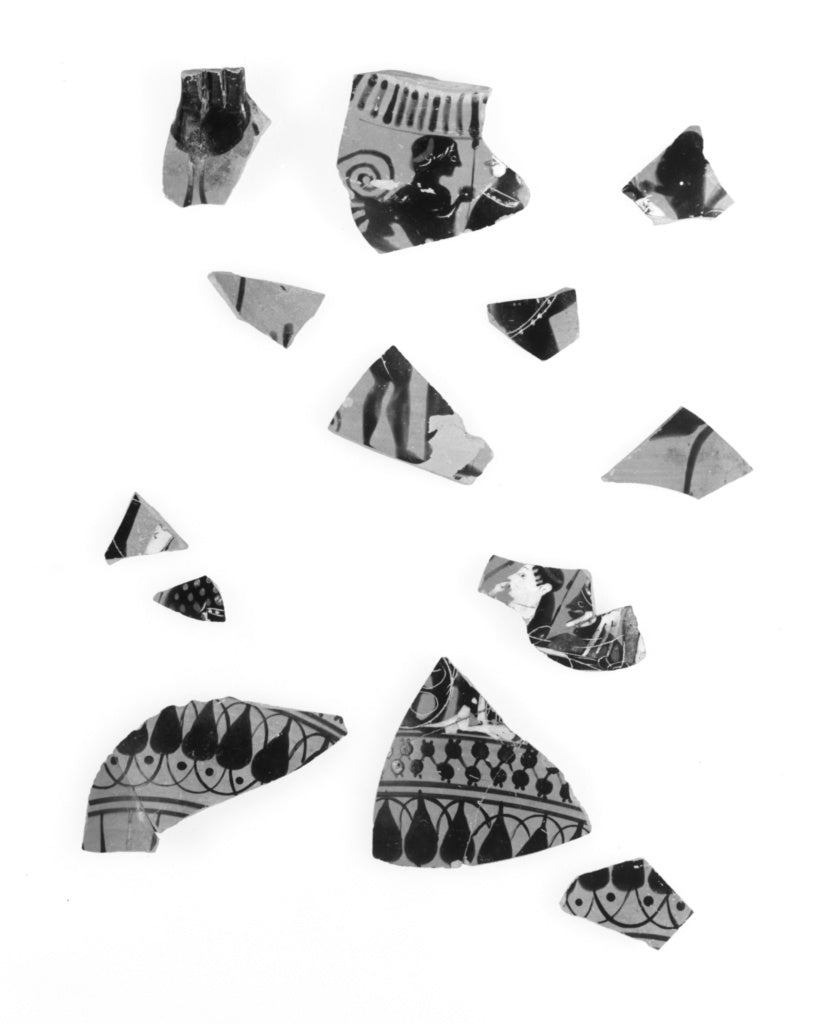 Unknown:Attic Black-Figure Neck Amphora Fragments (13), Poster Print Wall Art