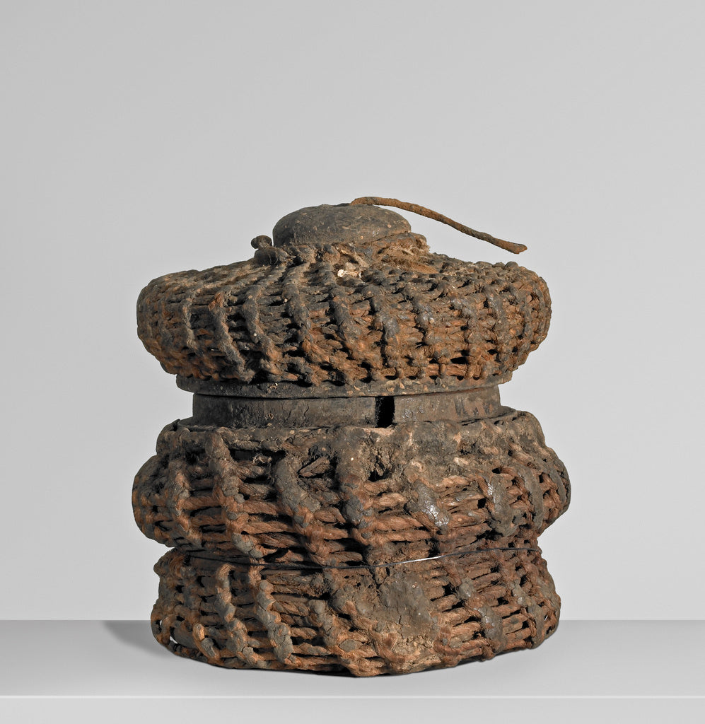 Unknown:Basket-Covered Jar Containing Hair, Poster Print Wall Art