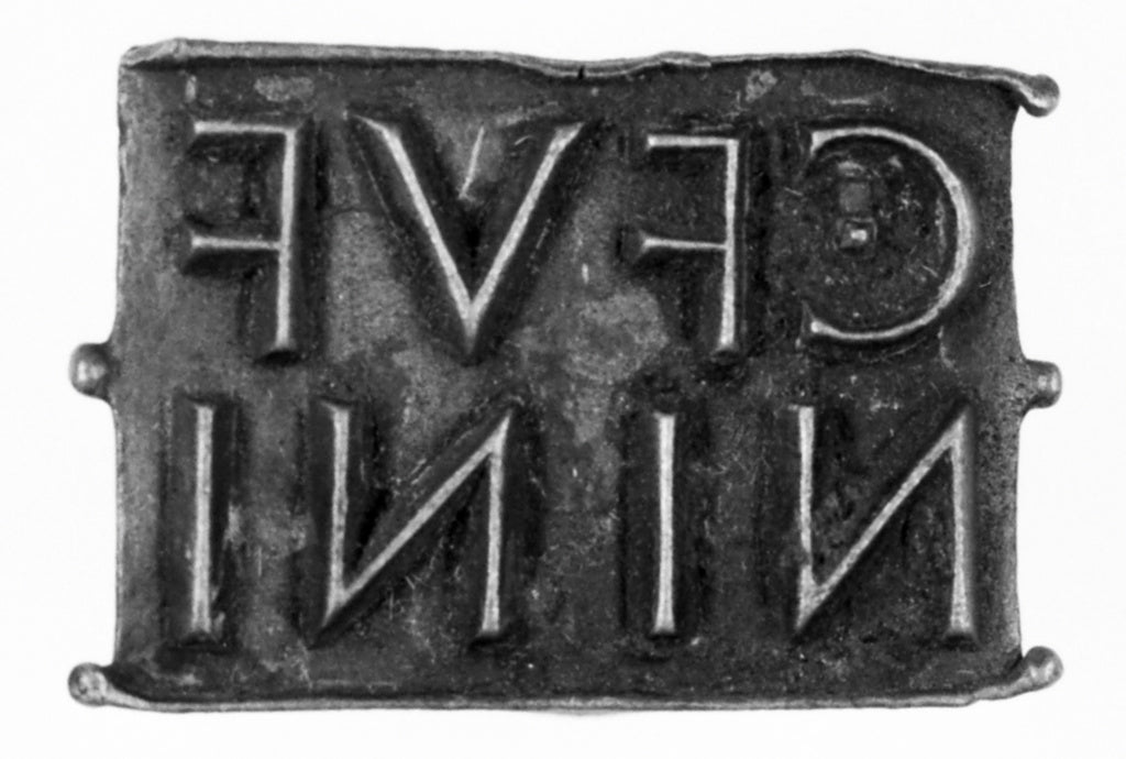 Unknown:Inscribed Stamp in the Shape of a Tabula, Poster Print Wall Art