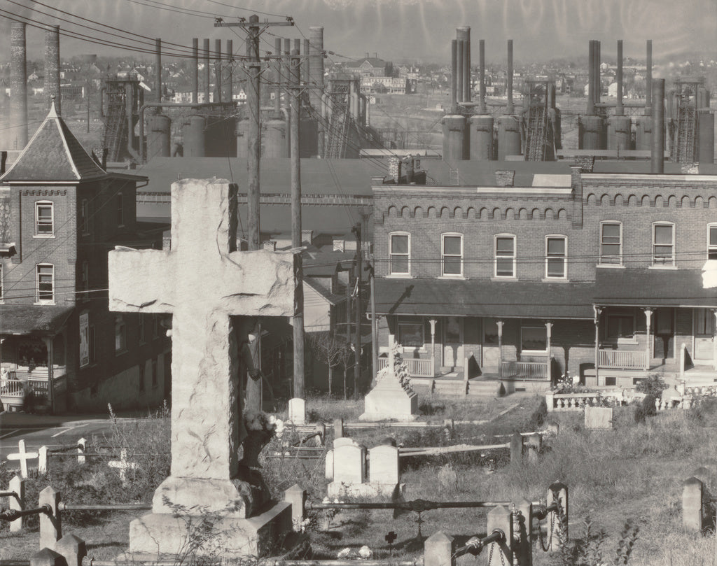 Walker Evans:Graveyard, Houses and Steel Mill, Bethlehem, Pe, Poster Print Wall Art