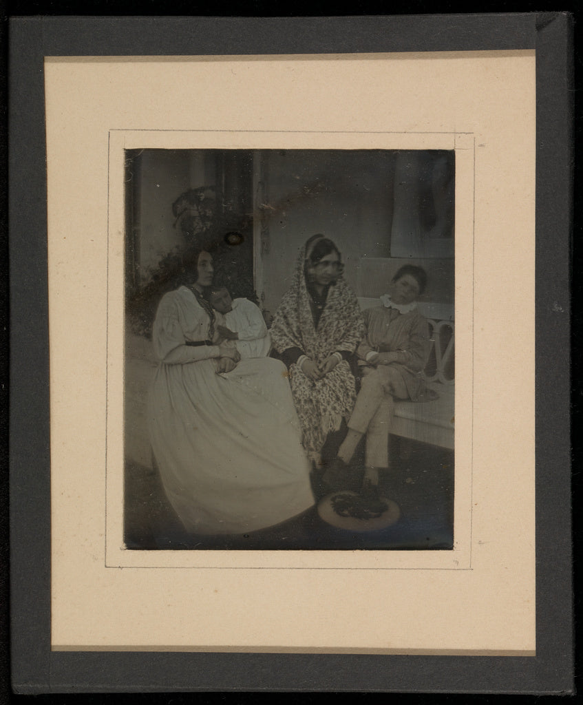 Jean-Gabriel Eynard:[Group portrait of two mothers and two c, Poster Print Wall Art