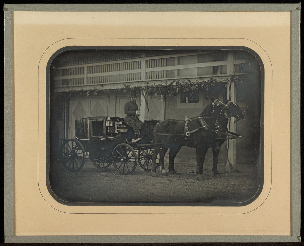 Jean-Gabriel Eynard:[Carriage and team of two horses at Beau,16x12"(A3)Poster