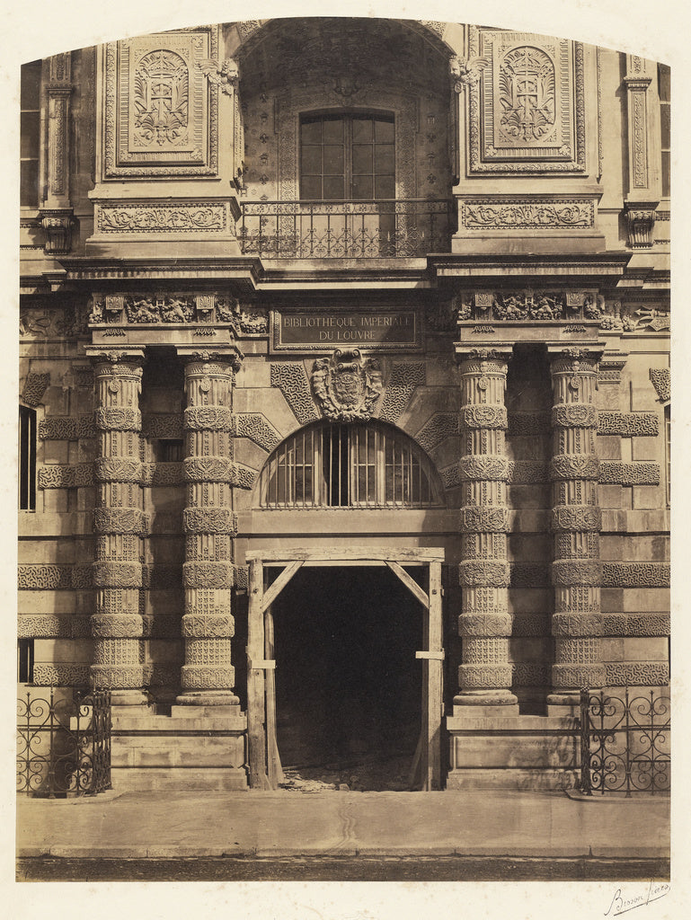 Bisson Frères:[Entrance to the Imperial Library, the Louvre, Poster Print Wall Art