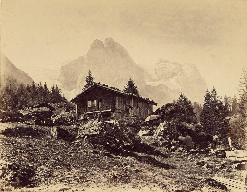 Jacques Alexandre Ferrier:Wellhorn & Wetterhorn, a gauche gl, Poster Print Wall Art