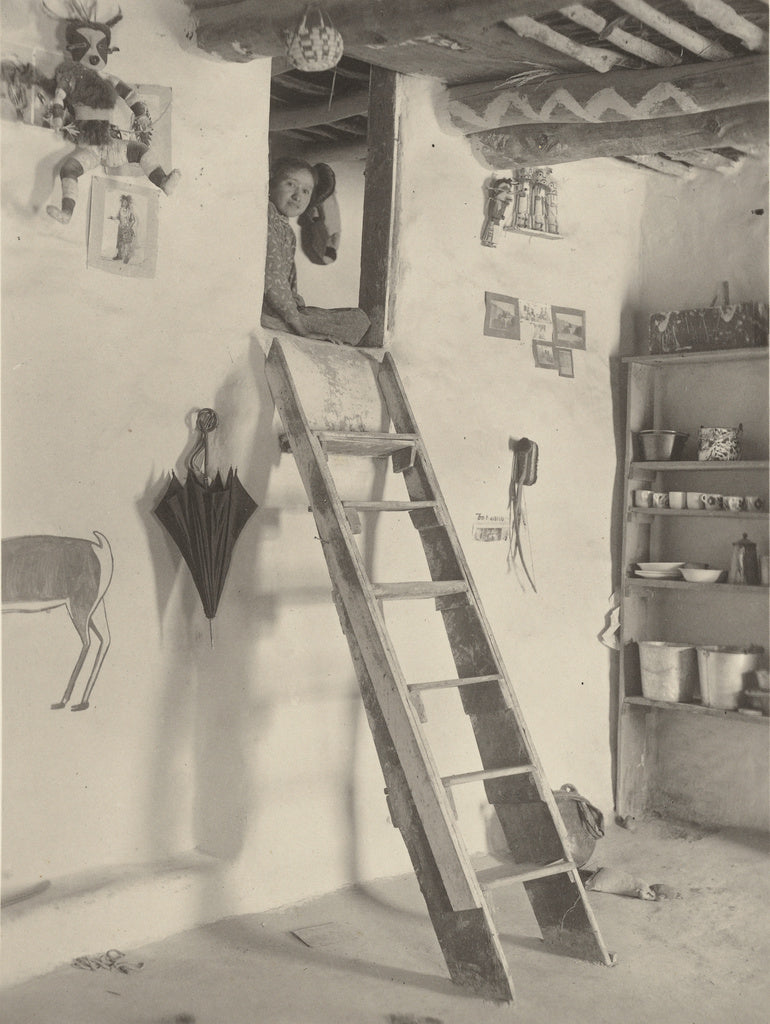 A.C. Vroman:Interior of Mr. Hooker's House, Sichimovi, Poster Print Wall Art