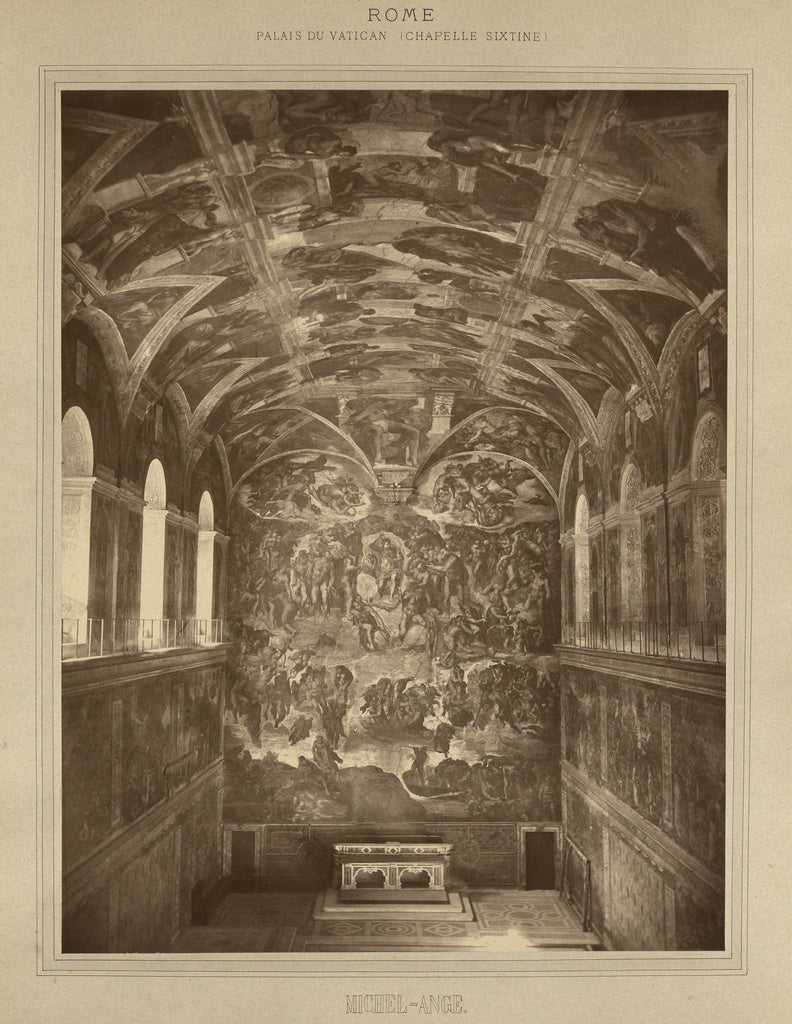 Adolphe Braun:Rome - Palais du Vatican, Chapelle Sixtine - M, Poster Print Wall Art