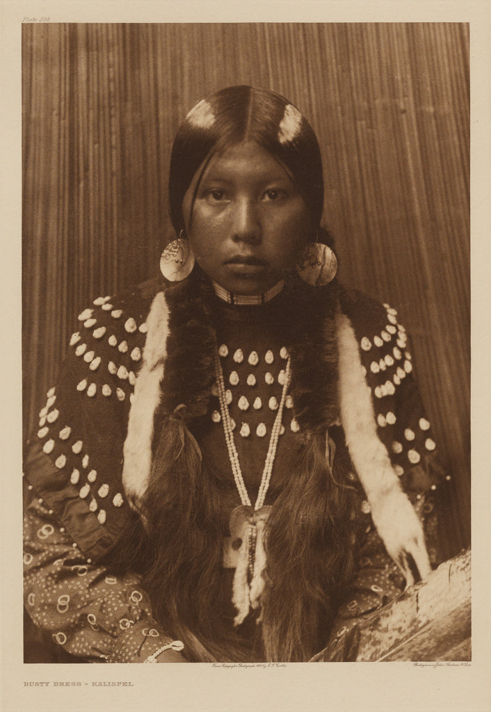 Edward S. Curtis:Dusty Dress - Kalispel, Poster Print Wall Art