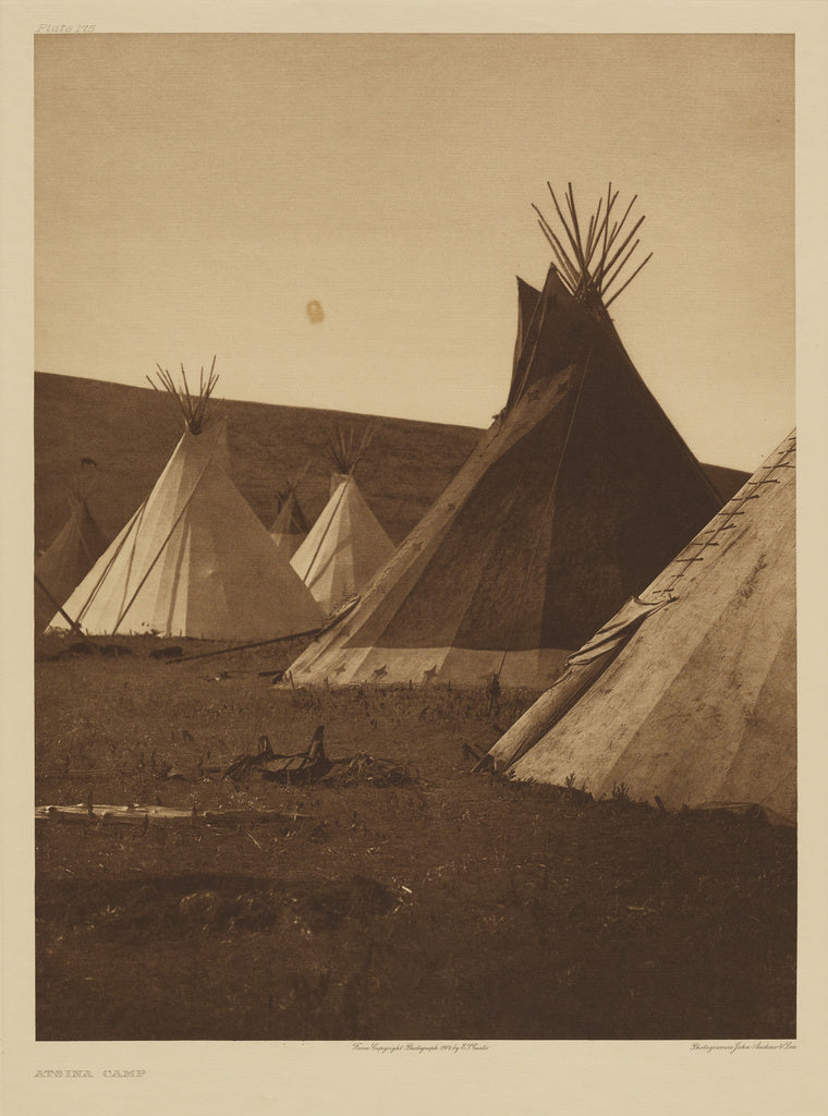Edward S. Curtis:Atsina Camp, Poster Print Wall Art