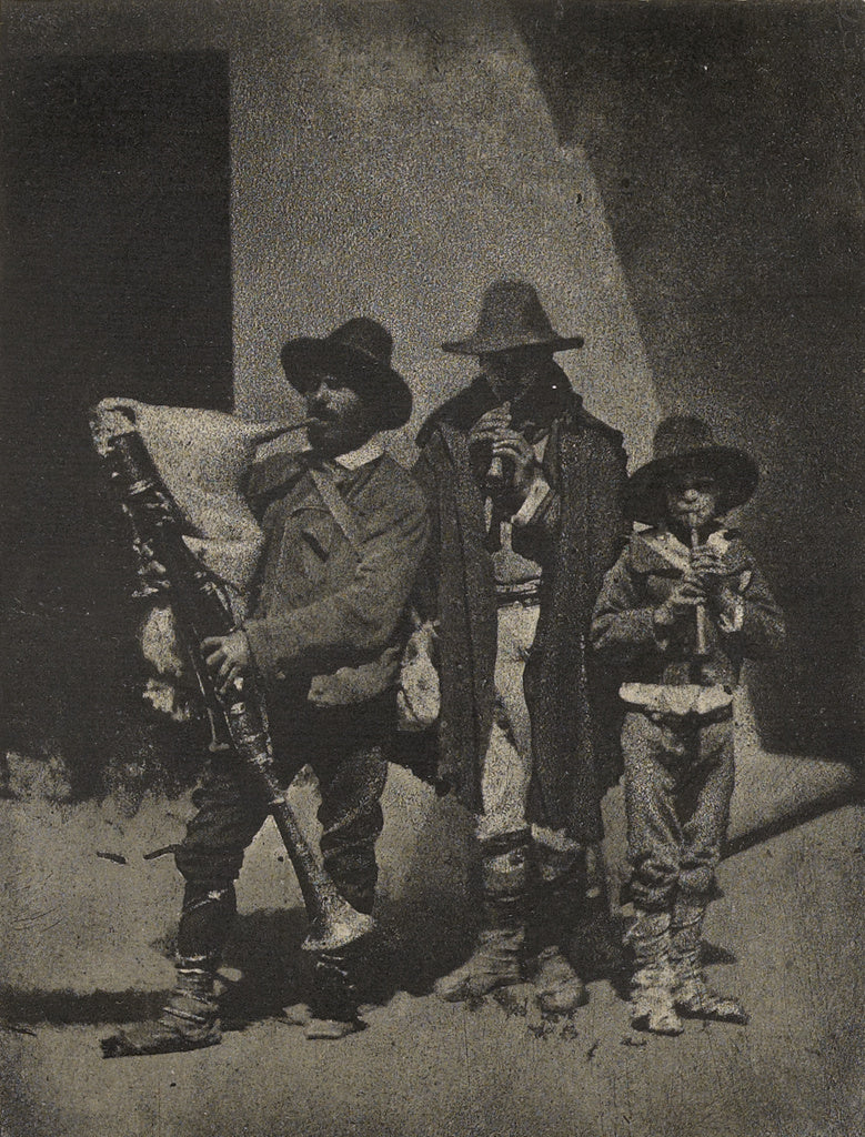Charles Nègre:[Group of Three Italian Street Musicians in f, Poster Print Wall Art