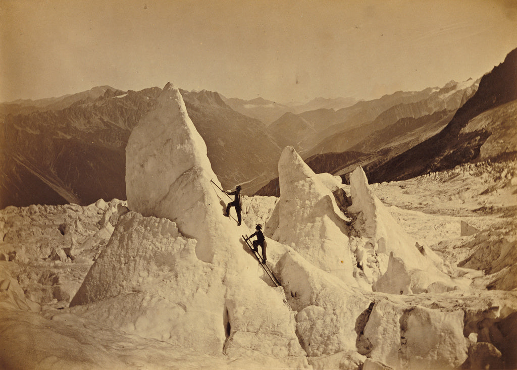 Florentin Charnaux:Pyramide de Glace sous les Grands Mulets, Poster Print Wall Art